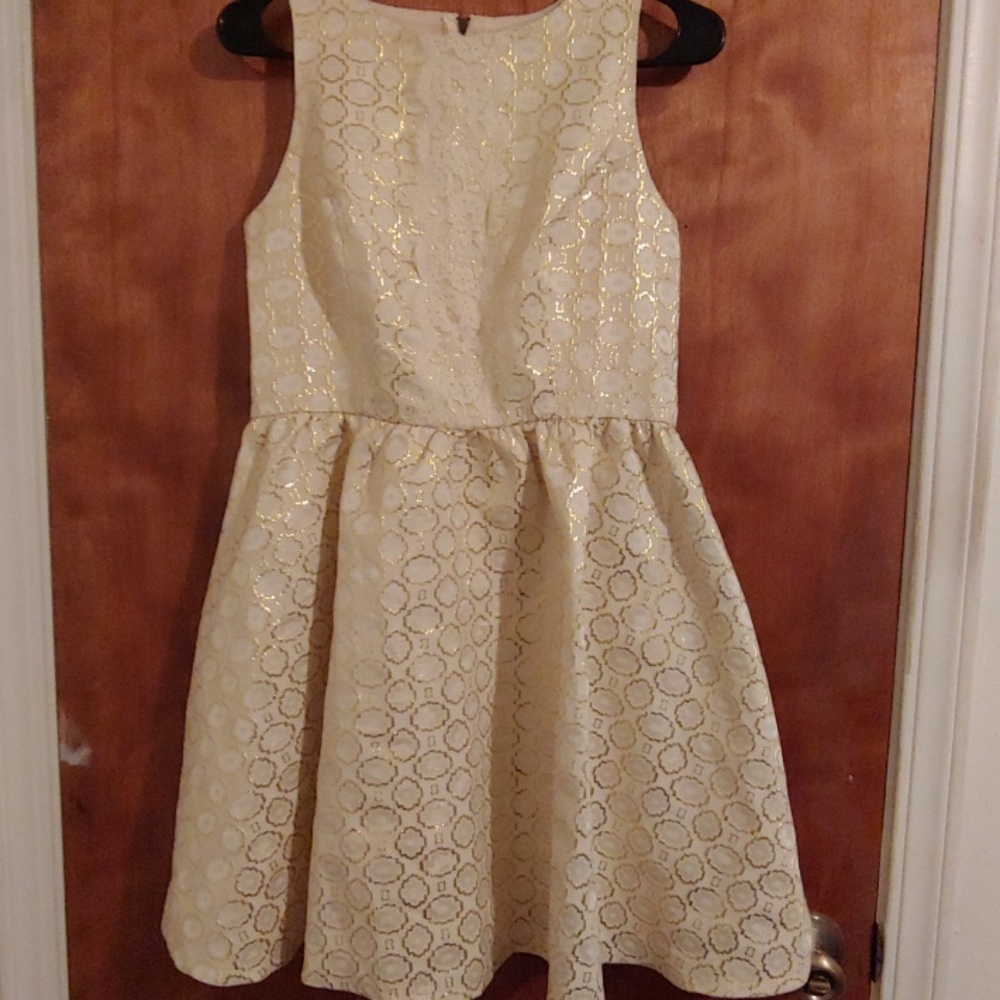 DONATING Xhilaration cream gold party dress